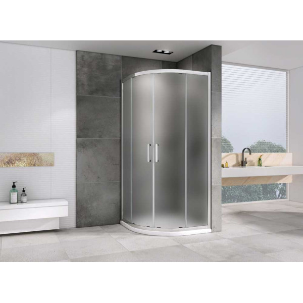 Душевой уголок Abber Schwarzer Diamant 80x80 стекло матовое, профиль профиль хром (AG01080M)