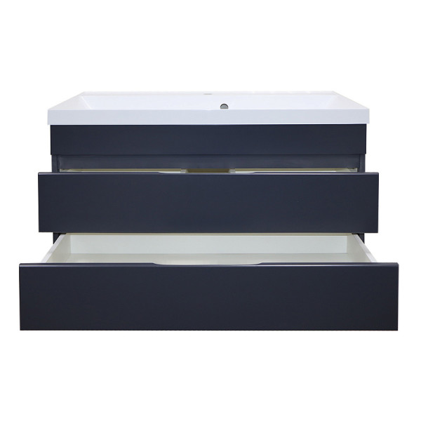 Тумба подвесная Azario с раковиной Эстима 100/2 с раковиной Астория 100 Графит (CS00094586)