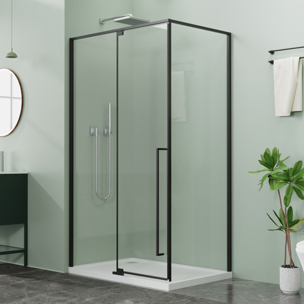 Душевой уголок Azario Male 100x100x195 стекло прозрачное, профиль черный матовый (AZ-J50-10-MB-CL)