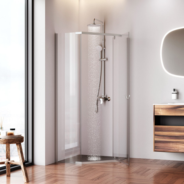 Душевой уголок AM.PM Sunny 88x88x195 стекло прозрачное, профиль хром матовый (W87G-405-9090-MT) Душевой уголок AM.PM Sunny 88x88x195 стекло прозрачное, профиль хром матовый (W87G-405-9090-MT)