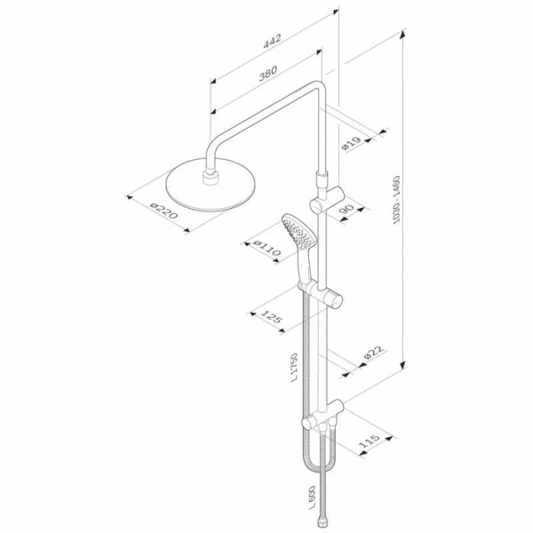 Душевой гарнитур AM.PM Gem черный (F0790022)