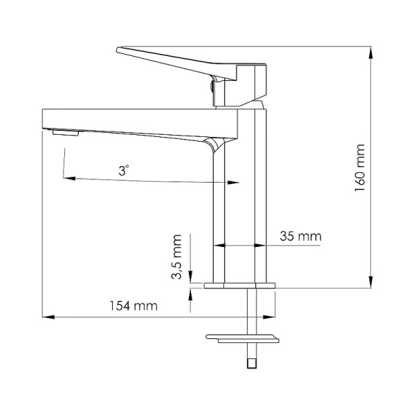 Смеситель для раковины WasserKRAFT черная (2403)