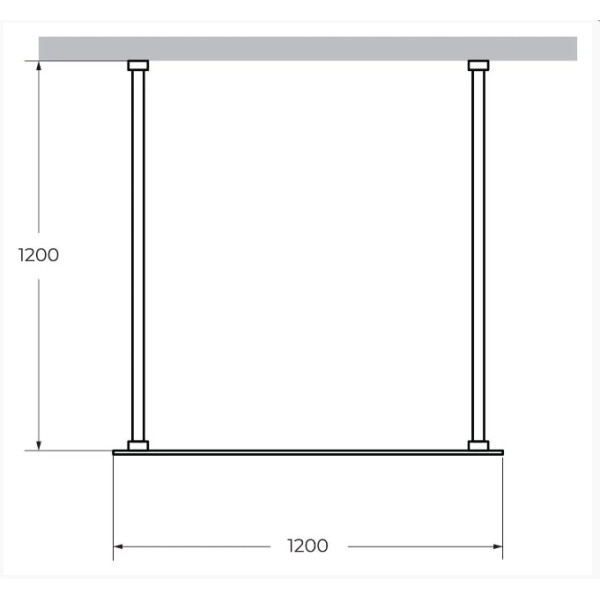 Душевая перегородка Cezares Liberta 120x195 стекло серый, профиль черный (LIBERTA-L-2-120-120-GR-NERO)