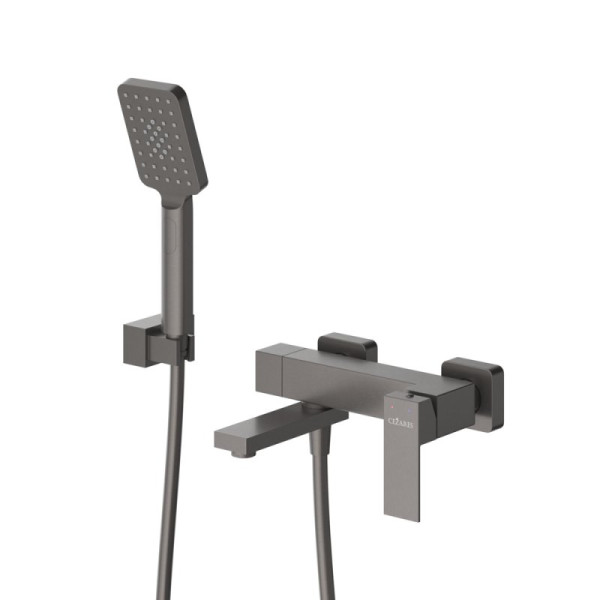 Смеситель для ванны и душа Cezares Slider оружейная сталь матовый (SLIDER-VD-GM)