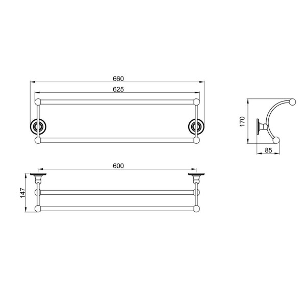 Полотенцедержатель двойной Timo Nelson 150056/00 chrome (150056/00)