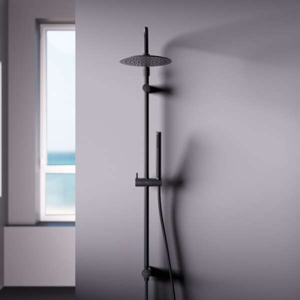 Душевой гарнитур Damixa Scandinavian Pure верх.душ 250 мм, ручн.душ 1 ф, штанга 1050-1450, черный (936000300) Душевой гарнитур Damixa Scandinavian Pure верх.душ 250 мм, ручн.душ 1 ф, штанга 1050-1450, черный (936000300)