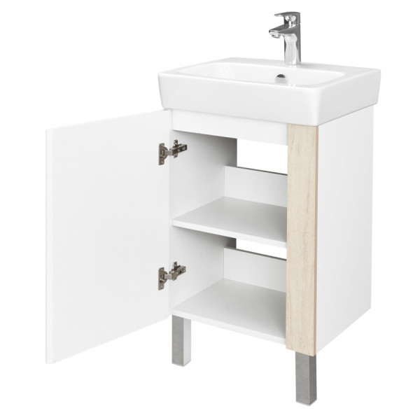 Тумба напольная Aquaton Кантри 472x400x608 белый, дуб верона (1.A257.8.01A.HB2.0)