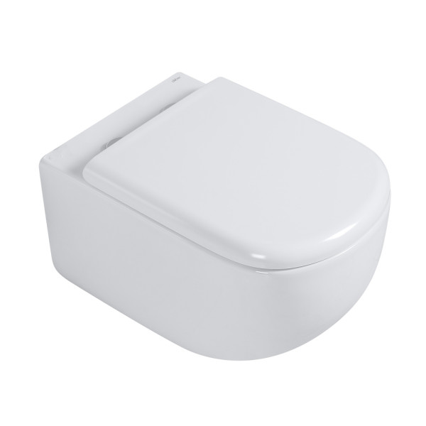 Унитаз подвесной Abber Bequem безободковый, смыв торнадо белый (AC1134T)