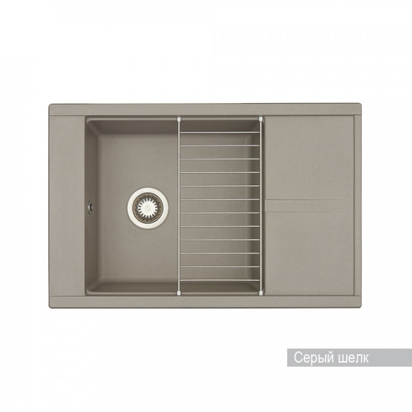 Мойка для кухни врезная Aquaton Делия 78 516x787x218 серый шелк (1.A715.1.32D.E25.0)