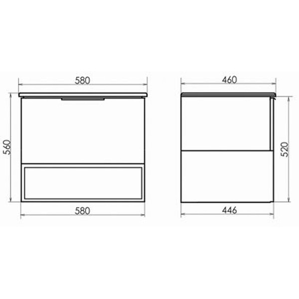 Тумба подвесная с раковиной Comforty Франкфурт 600x460x560 дуб шоколадно-коричневый (00004150530)