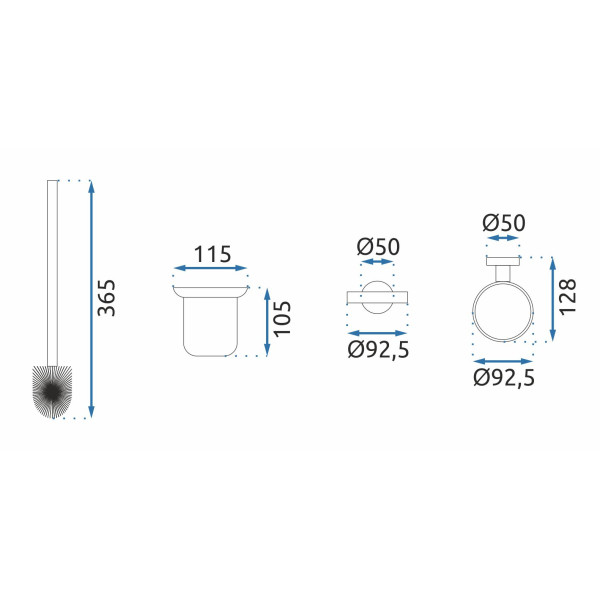 Ёрш настенный Rea mist Chrom хром (REA-80030)