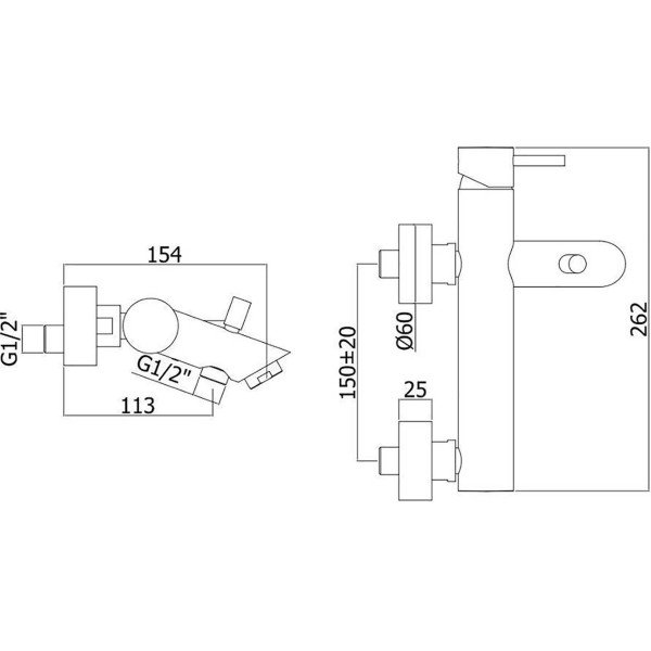 Смеситель для ванны и душа Paffoni Light черный (LIG022NO)