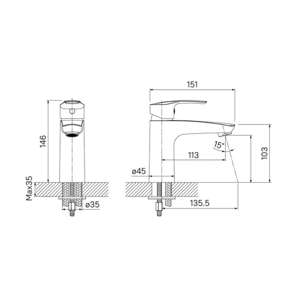 Смеситель для раковины Iddis Ray (RAYSB00i01)