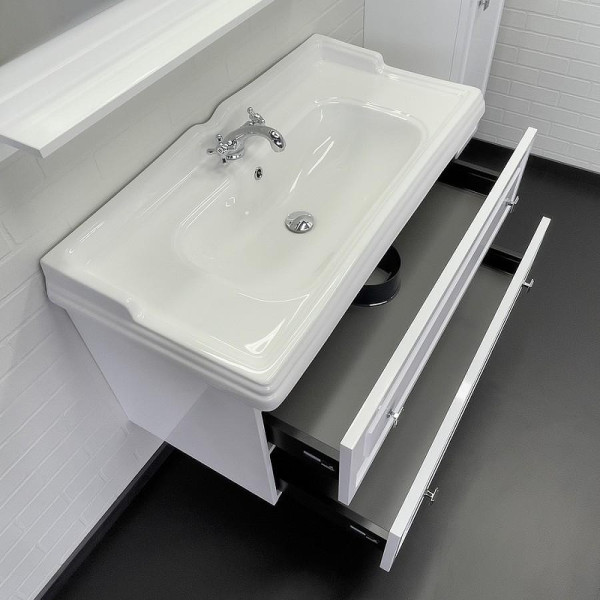 Тумба подвесная с раковиной Comforty Феррара 1000x490x560 белый глянцевый (00-00020308)