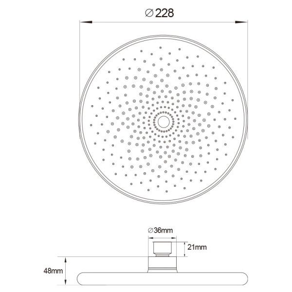 Верхний душ Melodia d225 мм хром (MKP27012С)