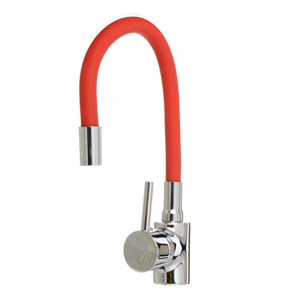 Смеситель для кухни Ex-promt Kitchen с гибким изливом, хром (Ex125.4-11 red)