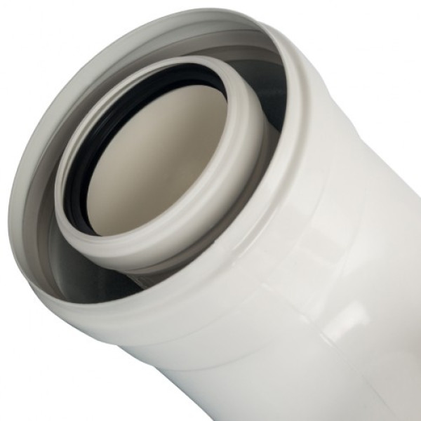 Элемент дымохода конденсац. колено 90°/ адаптер 90° DN 60/100 м/п PP-FE (совместим. с Baxi,Viessmann) SCA-8610-210090