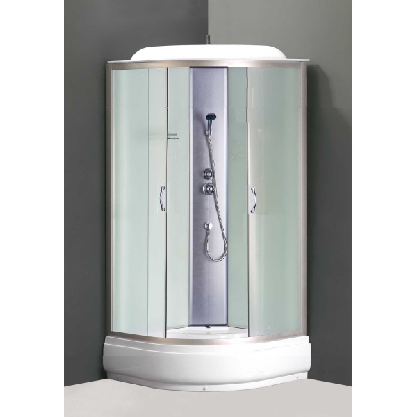 Душевая кабина Loranto 90х90х215 поддон 25 см, стекло матовое, профиль хром (CS-6690-25 F)