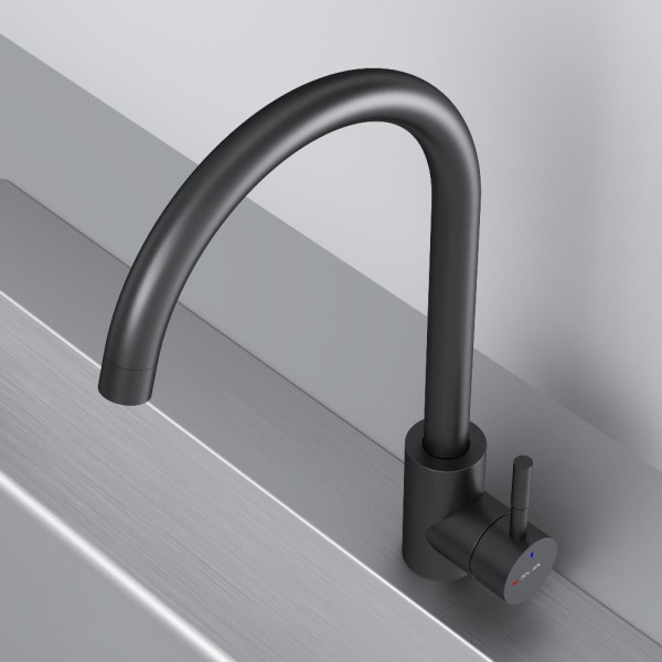 Смеситель для кухни AM.PM X-Joy S с С-изливом черный (F85B07122) Смеситель для кухни AM.PM X-Joy S с С-изливом черный (F85B07122)