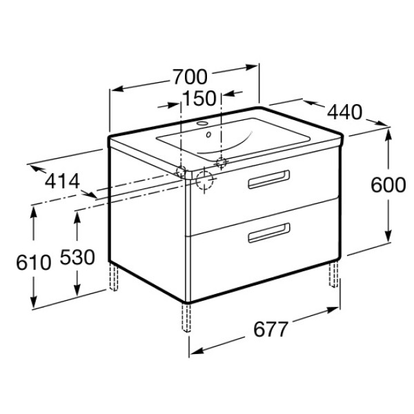 Раковина встраиваемая Roca Gap 70 (327471000)