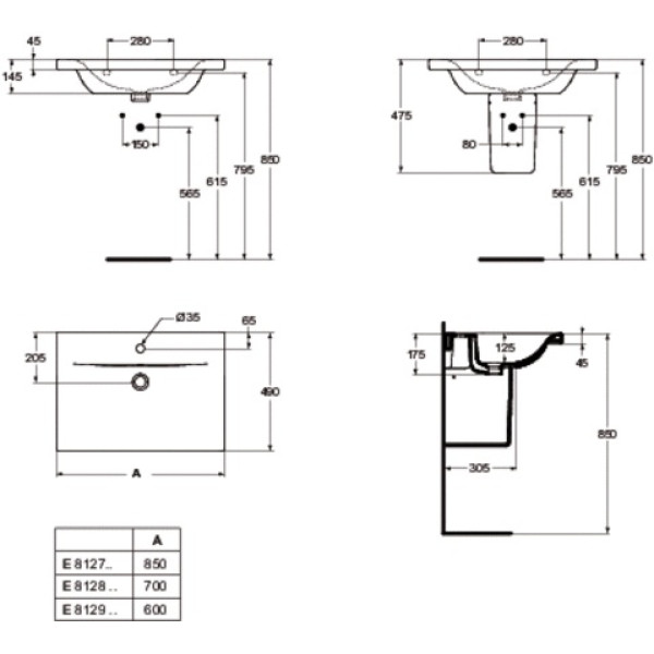 Раковина подвесная Ideal Standard Connect new (E812901)