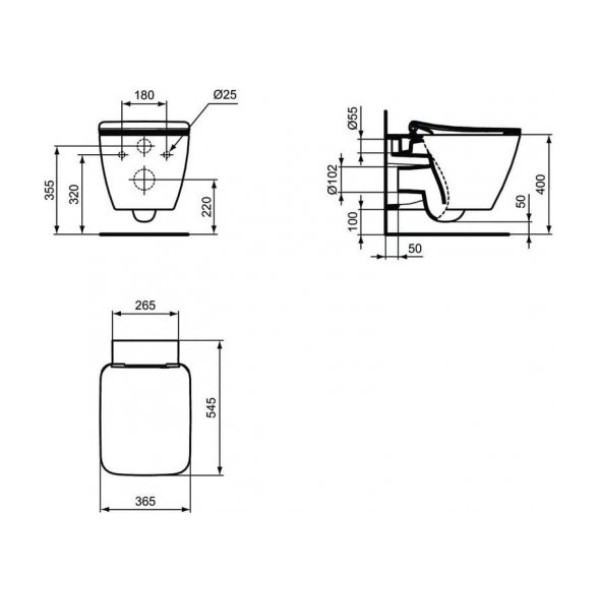 Унитаз подвесной Ideal Standard Strada II с сиденьем микролифт (T359601)