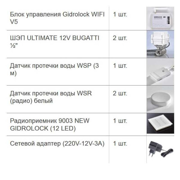 Комплект Gidrolock Radio + WIFI 1/2" (37101021) Комплект Gidrolock Radio + WIFI 1/2" (37101021)