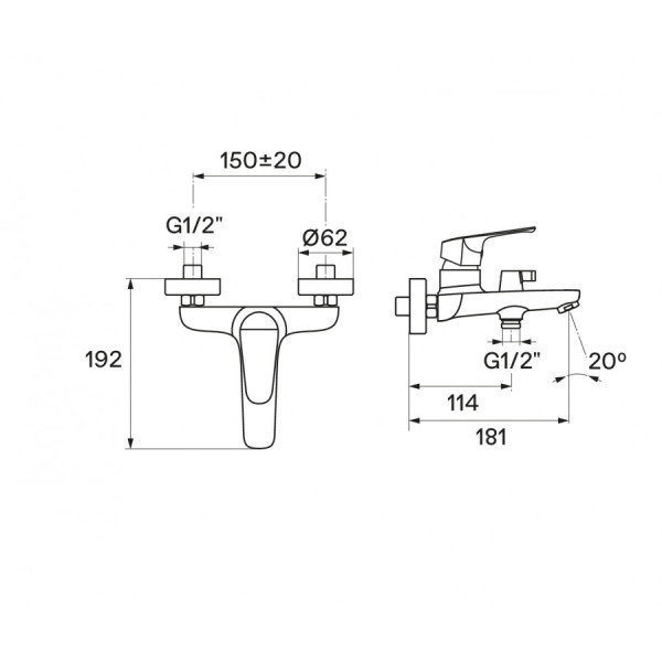 Смеситель для ванны и душа Santek Форт хром с душевым гарнитуром (WH5A1004C001) Смеситель для ванны и душа Santek Форт хром с душевым гарнитуром (WH5A1004C001)