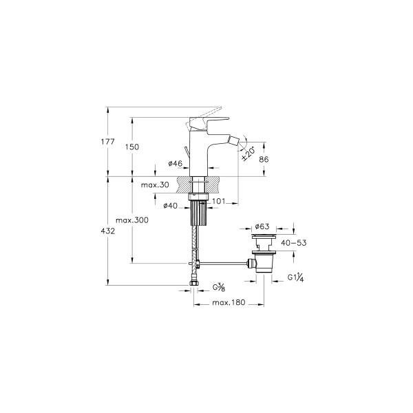 Смеситель для биде Vitra Flow Soft хром (A43054EXP)