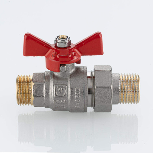 Кран 3/4" НН шаровый со сгоном Valtec Base-ГОСТ (красная бабочка) VT.226S.N.05
