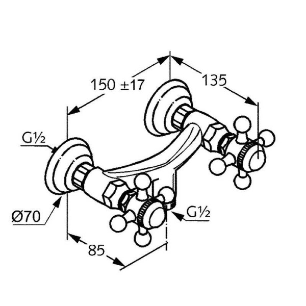 Смеситель для душа Kludi 1926 золотой (516104520) Смеситель для душа Kludi 1926 золотой (516104520)