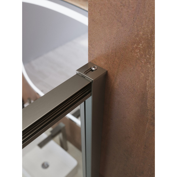 Душевой уголок Cezares Lux 130x100x195 стекло прозрачное, профиль оружейная сталь (LUX-AH-FS-11-130/100-C-GM)