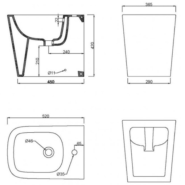 Биде напольное BelBagno Albano (BB120B)