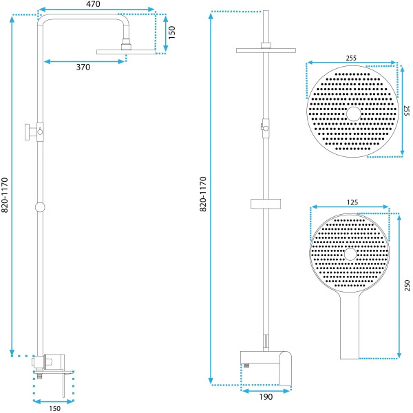 Душевая система с изливом Rea Marco Titanium (REA-P5600)
