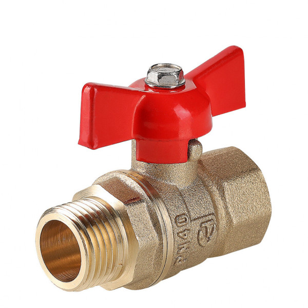 Кран 3/4" ВН шаровый Valtec Стандарт без покрытия (красная бабочка) VT.123.GN.05