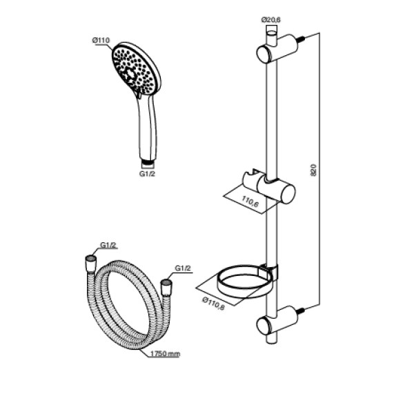 Душевой гарнитур AM.PM Spirit (F0170064) Душевой гарнитур AM.PM Spirit (F0170064)