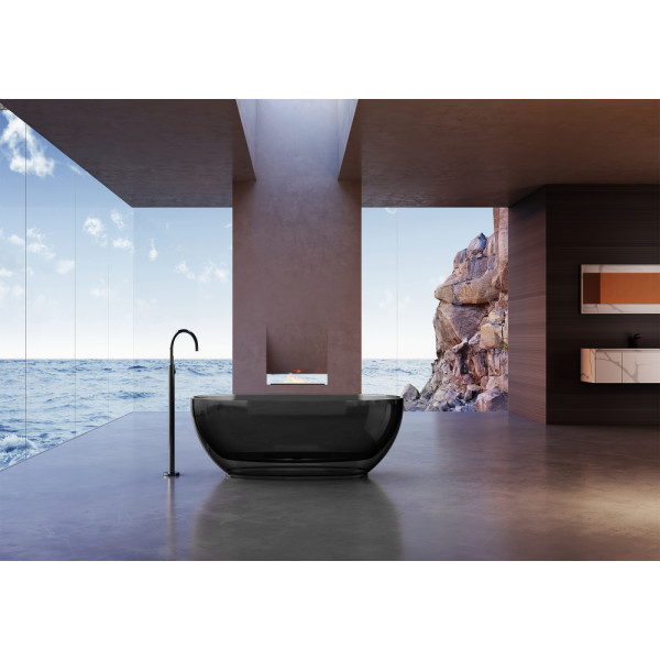 Ванна прозрачная Abber Kristall 170x75 черная (AT9703Onyx)