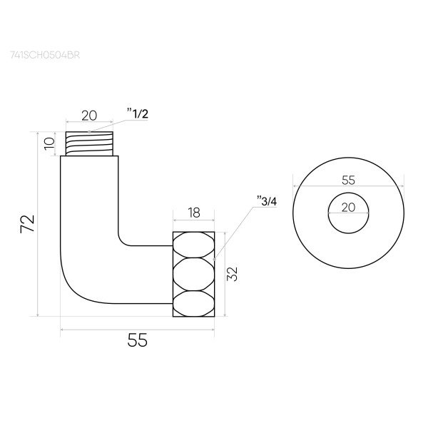 Соединение угловое Indigo г/ш 3/4"х1/2" magnetic Grey, пара (741SCH0504MG) Соединение угловое Indigo г/ш 3/4"х1/2" magnetic Grey, пара (741SCH0504MG)