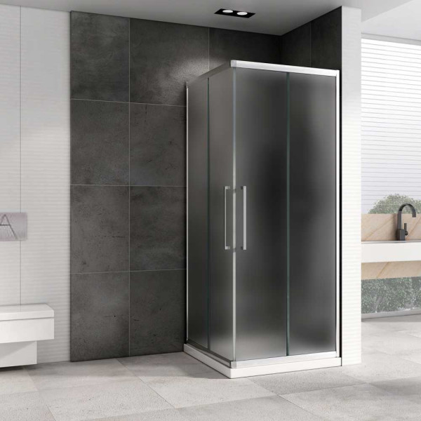 Душевой уголок Abber Schwarzer Diamant 90x90 стекло матовое, профиль профиль хром (AG02090MH)