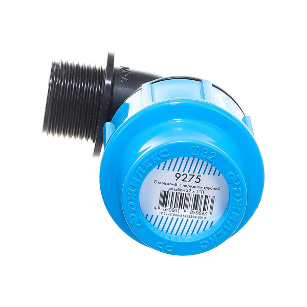 Соединение угловое 32*1"Н Джилекс (для п/э трубы, PP) (9275) Соединение угловое 32*1"Н Джилекс (для п/э трубы, PP) (9275)