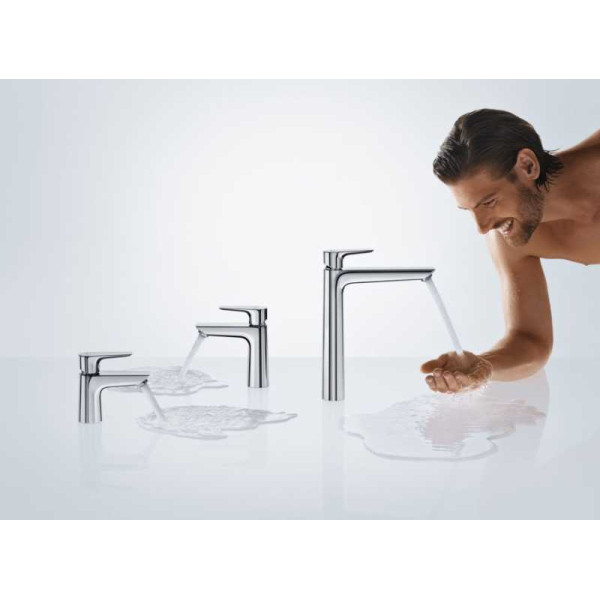 Смеситель для раковины Hansgrohe Talis E черный, с донным клапаном (71710670)