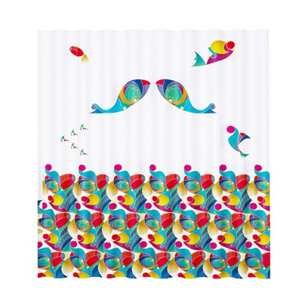 Шторка для ванн текстильная WasserKRAFT Berkel 180x200 с рисунком (SC-68101)