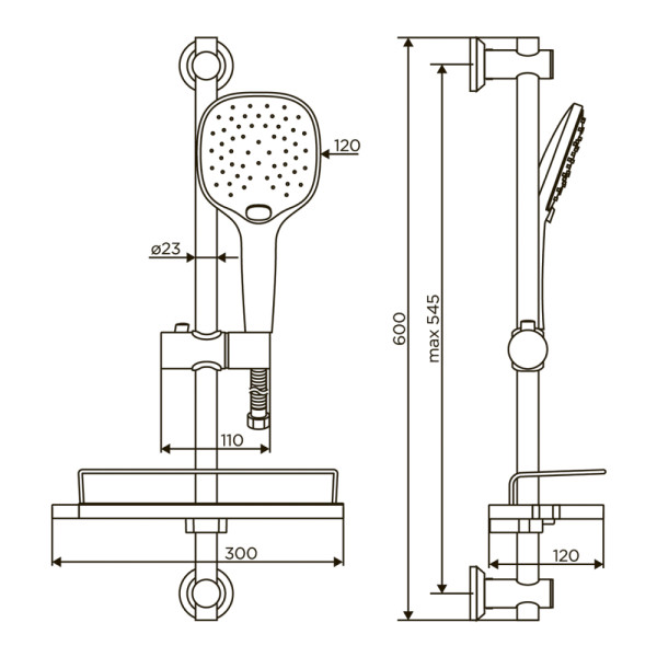 Душевой гарнитур Dorff Prime с душевым набором хром, белый (D0140000)