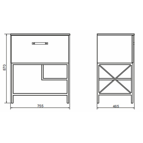 Тумба подвесная с раковиной Comforty Бредфорд 750x465x870 дуб темный (00004149064)