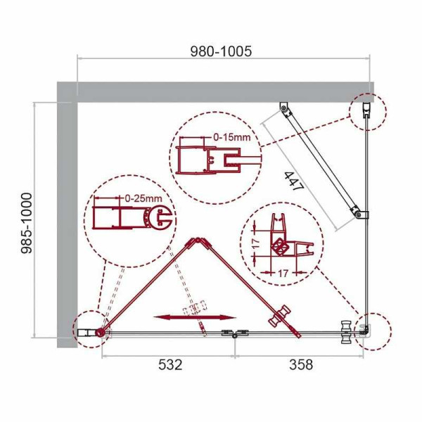 Душевой уголок BelBagno Albano 100x100 стекло прозрачное, профиль хром (ALBANO-AS-1-100-C-Cr)