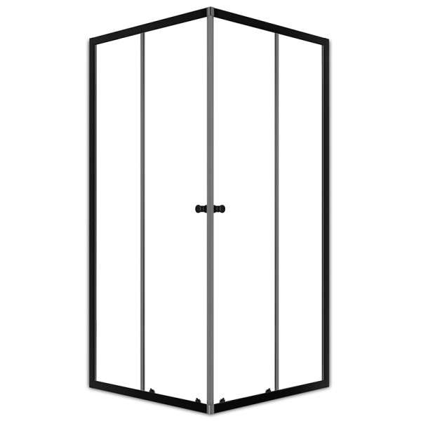 Душевой уголок Melodia Cube 90х90х190 стекло прозр.4мм, черн.профиль (MCNCB9090TBk)