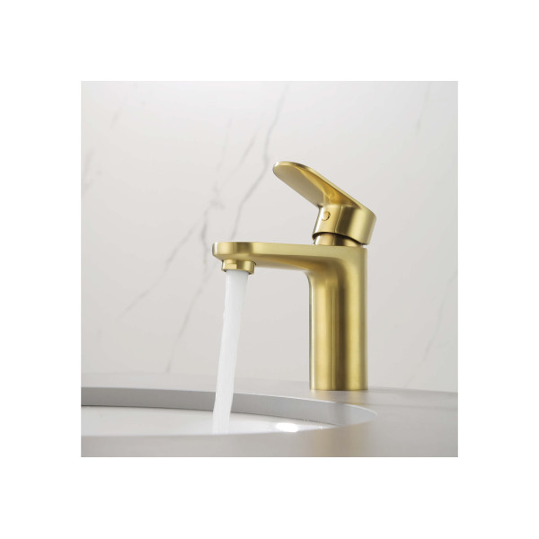 Смеситель для раковины Aquatek Ника золото шлифованное (AQ1810BG)