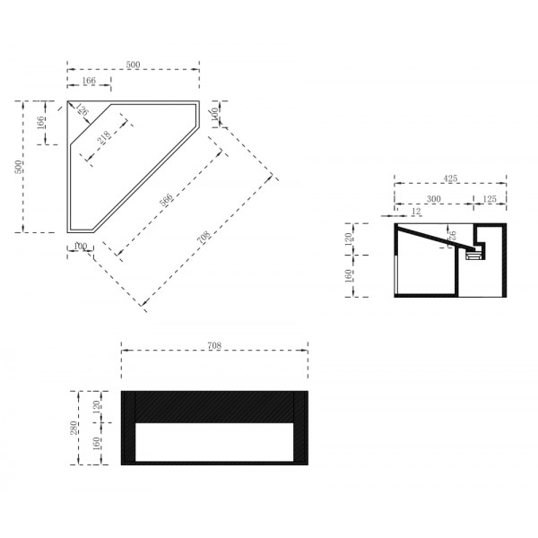 Тумба-раковина подвесная Abber Stein 280x500x500 белая матовая (AS2653)
