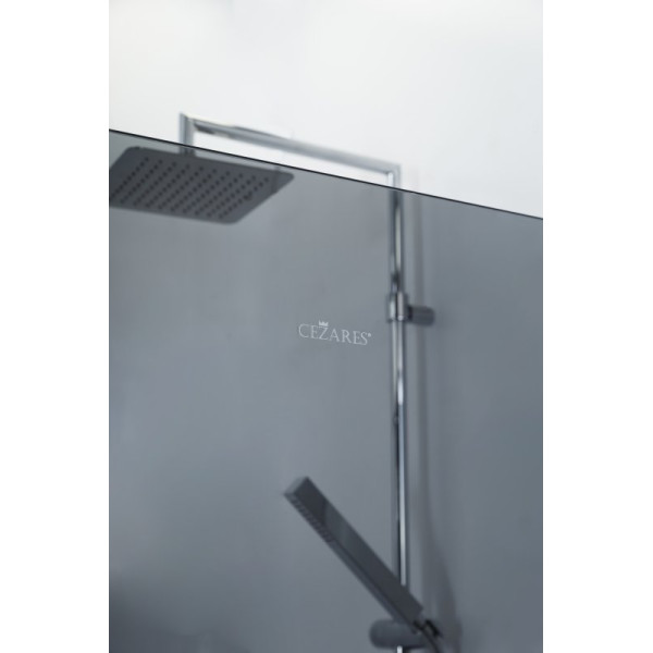 Душевая перегородка Cezares Liberta 120x195 стекло тонированное (графит), профиль хром (LIBERTA-L-1-120-GR-Cr)