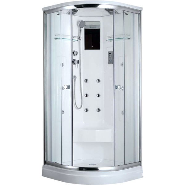 Душевая кабина с гидромассажем Timo T-7701 100x100x225 стекло прозрачное, профиль хром (T-7701) Душевая кабина с гидромассажем Timo T-7701 100x100x225 стекло прозрачное, профиль хром (T-7701)